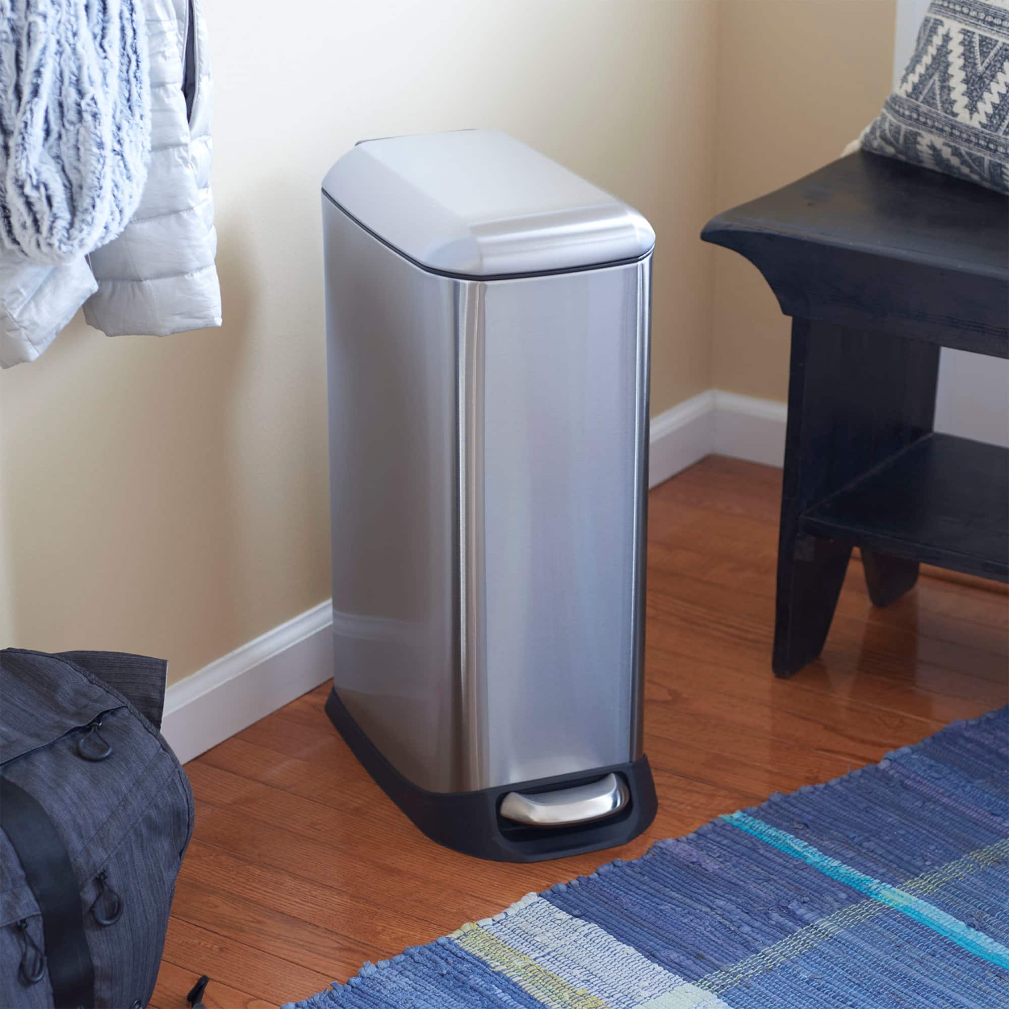 Household Essentials 5 gal. Slim Stainless Steel Trash Can